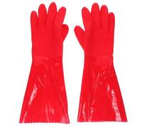 HEALLILY Guanti la Pulizia della Casa Riutilizzabili 2 Pezzi in Plastica Rossi Presa Ergonomica per Lavaggio Piatti e Lavori Domestici