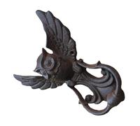 HEALLILY Maniglia per Porta in Ferro Nero Stile Vintage Batacchio a Forma di Gufo, Resistente e Adatta per Decorazione Interna di Porte di Ville