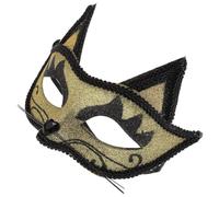 HEALLILY Maschera di Gatto in Plastico e Metallo Color Oro Design Delicato e Facile da Indossare per Carnevali e Feste in Maschera Originali e Creative