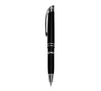 HEALLILY Penna Touch per Telefono Multifunzionale Luce LED in Alluminio Nero, Penna a Sfera per Schermo Telefono e Computer, Resistente alle Impronte, per Back To School Party