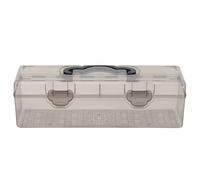 HEALLILY Scatola Porta Attrezzi in Plastica Rettangolare Trasparente con Grande Capacità e Manico Portatile per Artistici e Cucito