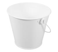 HEALLILY Secchio in Latta Bianco con Manico, Resistente Alte Temperature e Facile da Pulire, per Raccolta Grasso Durante Grigliate in Cucina