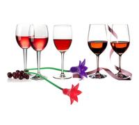 HEALLILY Segnabicchieri Non Scivoloso in Silicone 12 Pezzi a Forma di Fiore Creativo Identificatore di Bicchiere di Vino Elegante e Divertente Colore Casuale per Feste e