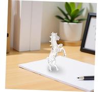 HEALLILY Statua di cavallo in cristallo dello zodiaco cinese, scultura in piedi trasparente, decorazione per casa e ufficio, simbolo di forza ed eleganza, anno e occasioni speciali