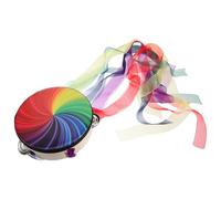 HEALLILY Tamburello portatile da 15,2 cm, con nastri arcobaleno, tamburello a percussione per esibizioni di danza, strumento musicale classico per adulti e