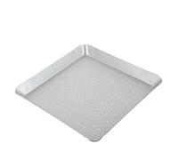 HEALLILY Teglia quadrata per pizza in lega di alluminio, design perforato per una distribuzione uniforme del calore, più croccante per il forno domestico, per pizza frutti di mare e verdure