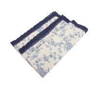 HEALLILY Tovaglia rustica in pizzo misto cotone e lino, lavabile, decorativa con romantico bordo floreale, per interni ed esterni, sala da pranzo, giardino, feste