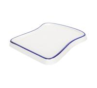 HEALLILY Vassoio in ceramica a forma di toast, blu, resistente al calore, adatto al forno a microonde, per servire frutta, torte, snack, insalata