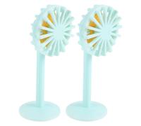 HEALLILY Ventilatore Vintage da Tavolo in Plastica 2 Pezzi per Casa delle Bambole, Mini Portatile Stile Vintage, per Creare Un'atmosfera Estiva