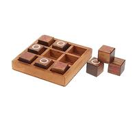 HEALSOPTHY 1 Set Giochi da Tavolo Legno per Tris per Genitori e Design Elegante e Sicuro Adatto Tutti gli Domestici