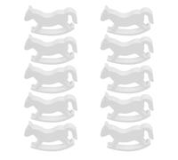 HEALSOPTHY 10 Pezzi Dondolo in Legno Miniatura Decorazione da Tavolo Bianco Figurine Animali in Legno Resistente per Ornamento Vintage per Shower Matrimoni e Festa