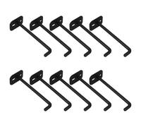 HEALSOPTHY 10 Pezzi Ganci per Pannelli Forati in Metallo Nero Ganci Resistente per Mensole Garage Cucina e Armadio Supporto Stabile per Organizzazione Parete e Scaffali