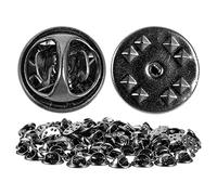 HEALSOPTHY 100 Pezzi Perni Di Bloccaggio Posteriori Spille a Farfalla Nere Accessori Per Spille Fai Da Te Fissaggio Sicuro Per Distintivi Badge Creazione Artigianale