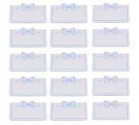 HEALSOPTHY 100 Pezzi Segnaposto per Matrimonio in Cartoncino Blu Fiocco, Etichette Assegnazione Posto Vuoto per Festa di Compleanno e Banchetto, Forniture per Allestimento Tavoli