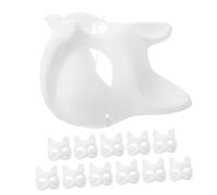 HEALSOPTHY 12 Maschere Mezza Faccia di Carta Bianco, Leggere e Comode da Indossare, per Intrattenimento e Sfilate, Maschere da Dipingere per Adulti