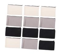 HEALSOPTHY 12 pezzi Astucci Tela con Cerniera Multifunzione per Trucco e Matite Pochette Makeup Bag in Canvas Lavabile Ecologica e Durevole Borsa Cosmetica e Penne per Viaggi Scuola e