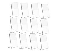 HEALSOPTHY 12 pezzi Porta Menu Acrilico Trasparente per Segnaposti Matrimonio Display per Tavolo Ristorante Espositori per e Cerimonie