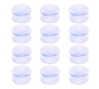 HEALSOPTHY 12 Pezzi Ventose Doppio Lato in Silicone Trasparente senza Ganci, Gommini Antiscivolo per Vetro, Adatti per Decorazioni Festive e Organizzazione Cucina