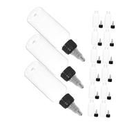 HEALSOPTHY 15 Pezzi Flaconi Plastica Trasparente Punta Sottile Bottiglie Squeeze per Vernici Contenitori Gel Riutilizzabili per Uso Artigianale e Domestico Resistenti e Portatili