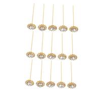 HEALSOPTHY 15 Pezzi Spilla Fiore con Strass per Sposa Spille per Bouquet e Abiti Fermagli in Metallo Resistenti e Brillanti per Accessori Bridal Te Corsage Elegante