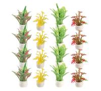 HEALSOPTHY 16 Pezzi Miniature Potted Bonsai For Dollhouse Decoration Low Maintenance Tiny Artificial Plants For Mini Garden Compact Faux Plant Ornaments And Shelf