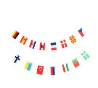 HEALSOPTHY 2 corde Ghirlanda di Bandiere Nazionali in Poliestere con Stringhe Resistenti per Decorazioni di Partite di Calcio Europee per Feste Bar e Eventi Internazionali Totale Metri