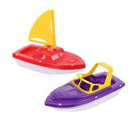HEALSOPTHY 2 Pezzi Giocattoli da Bagno in Plastica per Veliero e Motoscafo Colorati per Vasca e Spiaggia Giocattoli Bagnetto per Anni Superficie Liscia e Sicura