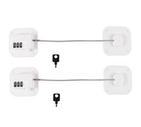 HEALSOPTHY 2 pezzi Serratura Sicurezza Frigorifero Password Facile Reset Blocca Porte Senza Foratura Design Quadrato Bianco