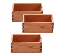 HEALSOPTHY 3 Pezzi Casa delle Bambole Piccoli Contenitori in Legno per Verdure e Frutta Accessori Decorativi Versatili per Scenari e Progetti Creativi