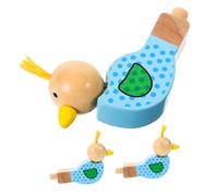 HEALSOPTHY 3 Pezzi Fischietti per Bambini in Legno Naturale Mini Strumenti Musicali Giocattoli per Feste Apprendimento Musicale