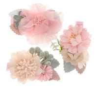 HEALSOPTHY 3 pezzi Mollette Capelli Neonata con Fiori e Perle Clip Capelli Bambina Piccole e Colorate Accessori per Fotografia e Occasioni Speciali