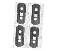 HEALSOPTHY 4 Pezzi Musicassetta Vuota da 30 Minuti in Plastico Nero, Cassetta di Registrazione Audio Vergine per DIY e Regali in Stile Vintage Retro