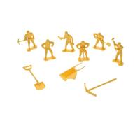 HEALSOPTHY 4 Set di ingegneria figurine operaie giocattoli in cantiere giocattolo figurine per gioca figure di persone per costruire giocattoli plastica Giallo