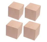 HEALSOPTHY 4pezzi Blocchi Di Legno Non Per Ragazzo Ragazza Cubi Legno Naturale Per Attività Artigianali e Strumenti Educativi Per Sviluppo Delle Competenze Geometriche