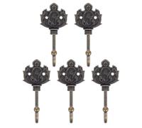 HEALSOPTHY 5 Ganci da Parete in Metallo Vintage per Appendere Cappotti, Cappelli e Chiavi, Ganci Rustici Decorativi con Viti Inclusi, Supporto Robusto e Salvaspazio per Ingresso,
