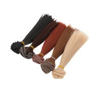 HEALSOPTHY 5 Pezzi Parrucche per Bjd Alta Temperatura Liscia Capelli Sintetici per Sostituzione e Creazione Acconciature Compatibili con Diverse Teste di Figura
