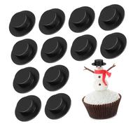 HEALSOPTHY 50 Pezzi Mini Cappelli Plastica Nero per Decorazioni Natalizie Cappello Clown Accessori per Progetti da Te e Feste Materiale Durevole e