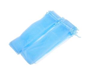 HEALSOPTHY 50 Pezzi Sacchetti a Rete Coulisse Leggeri e Traspiranti per Ventagli, Borse Portaventaglio Versatili in Garza Azzurro Chiaro per Feste, Organizer Portatili per Piccoli Accessori