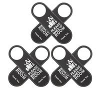 HEALSOPTHY 6 Pezzi Cartelli Porta Bifacciali in Finta Pelle Segnali Do Not Disturb e Pulisci Stanza Eleganti Indicatori Privacy per Hotel Ufficio e Casa