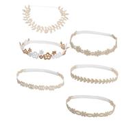 HEALSOPTHY 6 pezzi Fasce per Capelli Neonata in Pizzo Elastiche e Morbide Accessori per Bambina Ragazzo Ragazza e Fasce Regolabili e Confortevoli per Foto e Uso Quotidiano