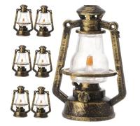 HEALSOPTHY 7 Miniature Retro Lanterns Set Vintage Style Mini Oil Lamps For Dollhouse Scene Model Micro Landscape Decor Diy Craft Accessories