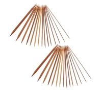 HEALSOPTHY 75 Pezzi Ferri da Maglia Doppia Punta Bambù Carbonizzato Aghi Lunghi Dritti per Fai da Te Kit Leggero e Resistente per Maglioni Cappelli Sciarpe Guanti e