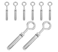 HEALSOPTHY 8 Pezzi Bulloni ad Espansione in Acciaio Inox Occhiello Pesante Resistente per Ancoraggio Muri in Vite Espansione con Gancio Chiuso Alta Durata e Resistenza alle Intemperie per
