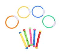 HEALSOPTHY 9 Giochi Subacquei per Anelli e Bastoncini da Immersione in Materiale Sicuro Leggero e Facile da Riporre per Piscine Estive e Apprendimento del