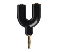 HEALSOPTHY Adattatore Audio Jack 3.5mm Stereo a Forma di U in Plastica e Metallo, Splitter 2 Vie Compatibile Dispositivi Digitali per Condivisione Musica Colore Casuale