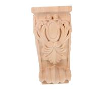 HEALSOPTHY Applique Angolare in Legno Intagliato Decorativo Sommità Pilastro Stile Europeo Cornicione per Pareti Colonna Romana in Legno Massello