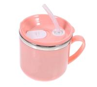 HEALSOPTHY Bicchiere per Inossidabile con Cannuccia e Sippy per Design Rosa Facile e Antiperdite per Allenamento Al Bere Indipendente