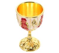 HEALSOPTHY Bicchieri da Vino Vintage in Ferro Mini Tazze Riutilizzabili Decorative per Cocktail e Liquori Set per Bevande Domestiche Adatto a Whisky Tè e Succhi Stile Retrò per Feste e