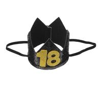 HEALSOPTHY Cappello Corona Compleanno Nero Oro Spesso Accessori per Feste, Copricapo Decorativo per Party 18 Anni, Design Creativo e Comodo per Momenti Memorabili