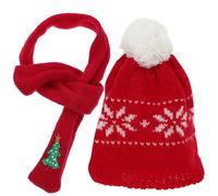 HEALSOPTHY Cappello Pupazzo di Lavorato Maglia Cappello e Sciarpa Decorativa Natalizia per Bambole Accessorio Sciarpa Mini Bomboniere Pupazzi